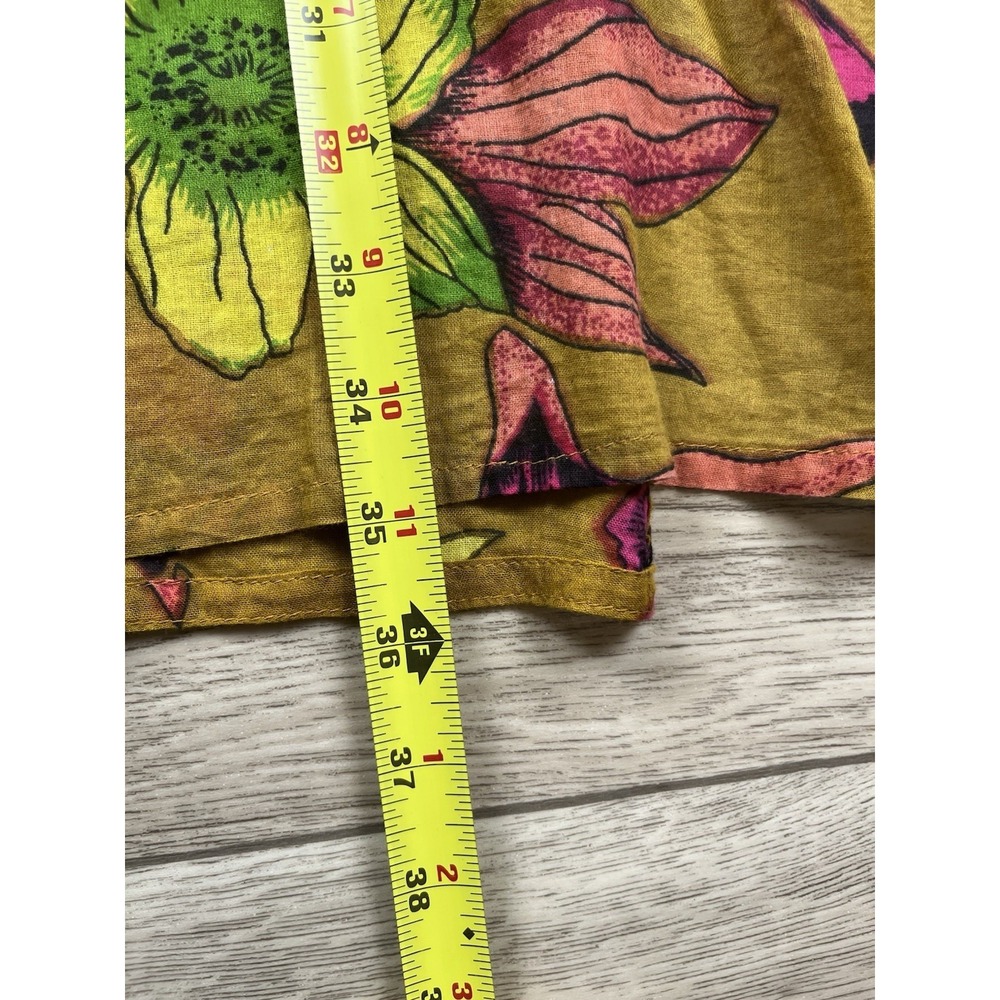 Raj Tunic Dress Women's Size Large Multi Color Floral Cotton Embroidered Kaftan - Picture 7 of 13